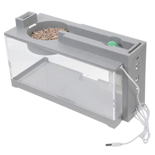 POPETPOP Mikro-Aquarium Fischbehälter Zubehör Für Aquarien Büro-Schreibtisch-Aquarium Desktop-Mini-fischglas Selbstreinigendes Aquarium Winziges Aquarium Betta-Terrarium Abs Grey von POPETPOP