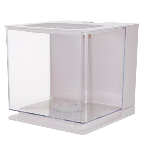 POPETPOP Mini-Aquarium Fischreinigungswerkzeuge Filter Für Aquarien Reiniger Wasser Anlage Tank Aquariumheizung Kleine Fischbecken Panzer Becken Für Fische Bausätze Pumpe Deckel Acryl Weiß von POPETPOP