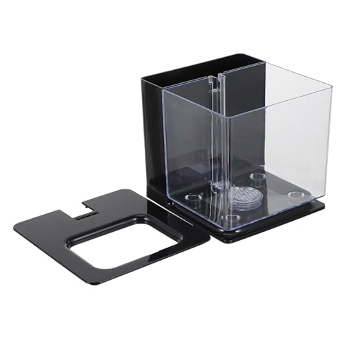 POPETPOP Mini-Aquarium aquariumpflanzen aquarienpflanzen Aquarium Mini Aquarienpflege Mini auarium Fisch Netz kleines Aquarium Teich Tank automatische Aquarien Desktop-Aquarium Acryl Black von POPETPOP