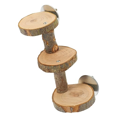 POPETPOP Spielzeug Naturholz-Vogelplattform Vogelleiter Sitzstangen Papageienleiter Hamster-Kletterspielzeug Holzständer Papageien-Kauspielzeug Für Kleintiere Kleintierspielzeug von POPETPOP