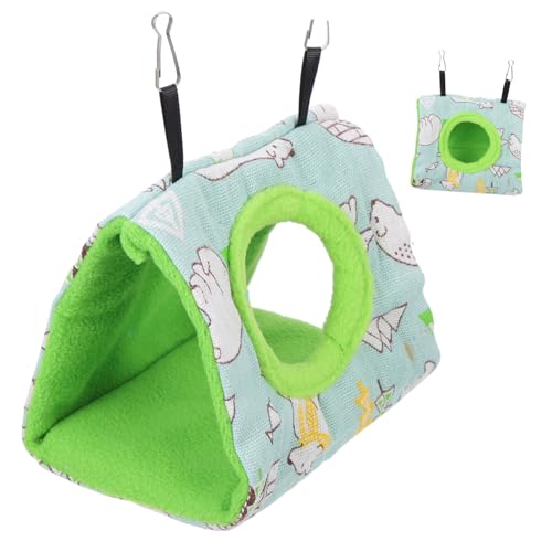 POPETPOP Nesthaus Papageienkäfig Hängematte Vogelkäfig Vögel nisten groß Käfige Vogel-Seegras-Matte vogelzubehör für käfig Parrot cage Vogel-Accessoire Vogelnest aufhängen Baumwolle Green von POPETPOP