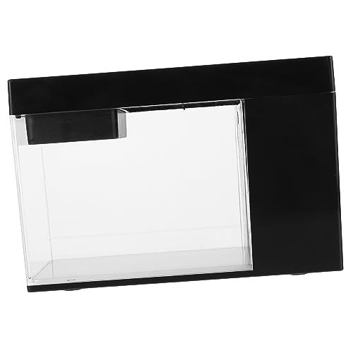 POPETPOP Ökologisches Aquarium Luft automatisch Qualle Aquarium Fischbecken Deckel vielzweckleiter aquariumpflanzen Desktop-Aquarium ökologisches mikrolandschaftsaquarium Acryl Black von POPETPOP