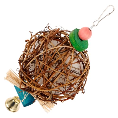 POPETPOP Papagei Spielzeug Papageienspielzeug Aus Kauspielzeug Für Vögel Kleines Vogelspielzeug Spielzeug Für Haustiere Vogelkäfig-Spielzeug Spielzeuge Papageienkäfig Backenzahn Rattan von POPETPOP