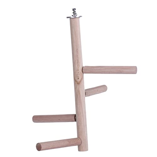 POPETPOP Parrot Spinning Stand Stick Vogelfütterer Vogel Spiegel Papageienbarsch vogelkäfig zubehör vogelzubehör für käfig Sittich Barsch Papageienständer Barsch hölzern von POPETPOP