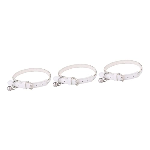 POPETPOP 6 STK Hunde hundekragen Hundehalsband Katze mit Glocke schicke katzenhalsbänder Schmuck für Hund Pet Glocke Halskette Kätzchen Trompete Weiß von POPETPOP