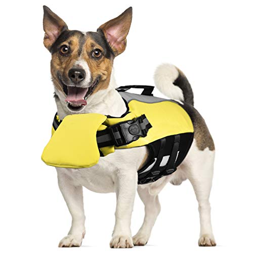 POPETPOP Schwimmweste für Hunde - Reflektierend Hundeschwimmweste Float Coat Schwimmweste Schwimmtraining mit Polsterung für Kleine, Mittlere, Große Hunde von POPETPOP