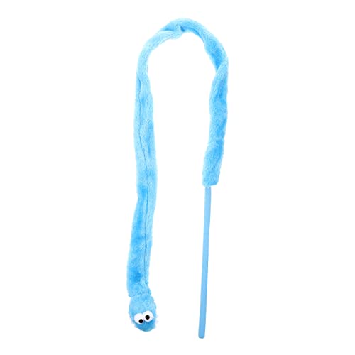 POPETPOP Snake-Teaser-Stick Katzenminze Teaser Kätzchen-Teaser-Stick Katze Spielt Stock Katzen-stäbchen Katze Necken Stange Katzen-Teaser-Stick Heimtierbedarf Flanell Blue von POPETPOP