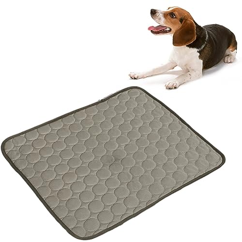 POPETPOP Sommer Haustier zwinger Hundebett mittel rechteckiges hundebett Welpenbett Vlies kühlmatten für Haustiere Cooling mat for Dogs Kühlende Hundedecke Haustier kühle Unterlage Coffee von POPETPOP