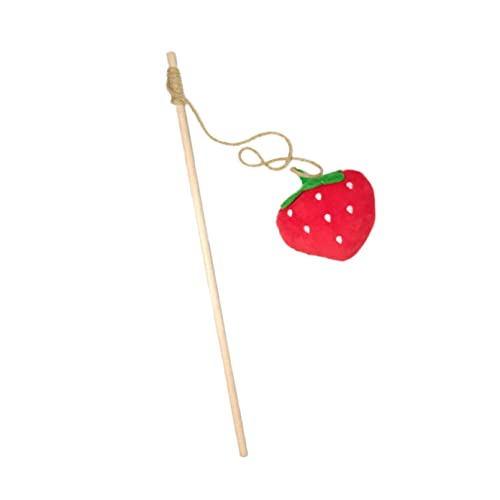 POPETPOP Strawberry Cat Teaser Katze Necken Stock Übungsspielzeug Für Katzen Kätzchen-übungsspiele Katzen Teaser Zauberstab Spielzeug Katzen-Teaser-Spielzeug Katzenminze Plüsch Geschenk von POPETPOP