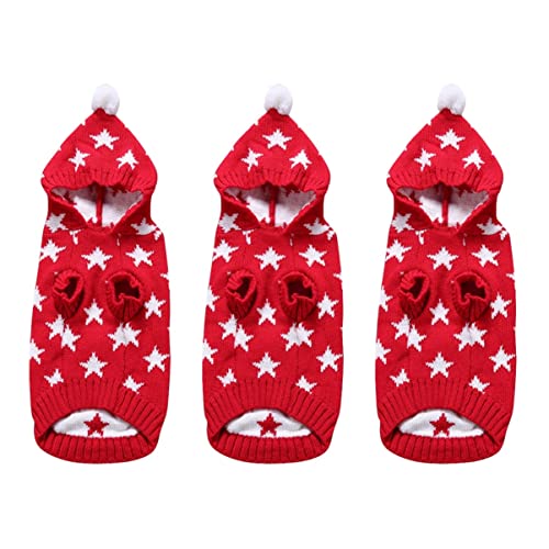 POPETPOP 3st Hundekleidung Halloweenkostü Welpen-Outfits Welpenkleidung Laufweste Haustier-Pullover Hundepullover Winter Schneeanzug von POPETPOP