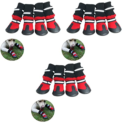 POPETPOP 3st Alleiniger Beschützer Hund Katze Stiefel Hund Anti-rutsch-Sohle Haustier Schneeschuhe Haustier Wanderschuhe Chrrtsmas Haustiergeschenke Outdoor-hundeschuhe Kurze Stiefel Winter von POPETPOP