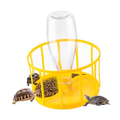 POPETPOP Trinkbrunnen Für Haustiere Wasserspender Für Eidechsen Türgirlande Nest Kriechender Zubringer Reptilienwasserschale Aquarium Wassernapf Für Reptilien Tank Yellow Plastik von POPETPOP