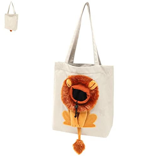 POPETPOP Umhängetasche Katzentragetasche Schöne Katzentrage Tragetasche Für Hunde Hund Handtasche Hundekotbeutel Kleine Hundetragetasche Canvas-Tasche Reisen Haustier Hundetasche Segeltuch von POPETPOP