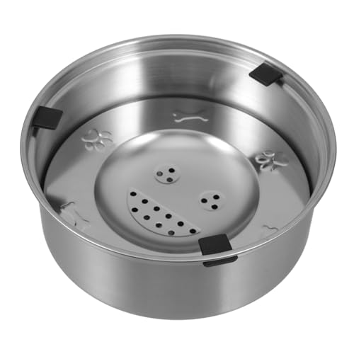 POPETPOP Wassernapf für Hunde Slow Feeder für Haustiere Hundenapf Slow Feeder Hundenäpfe rostfrei edelstahlnapf Kleiner hundewassernapf Erhöhte Hundenäpfe für große Hunde Hundetränke Silver von POPETPOP