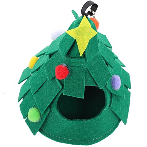 POPETPOP Kaninchenbett Weihnachtsbaum Hamster Nest Kleintier Weihnachtshaus Meerschweinchenh?hle Versteck V?Gel H?ngehaus für Meerschweinchen Chinchilla Eichh?rnchen Hasenbett von POPETPOP