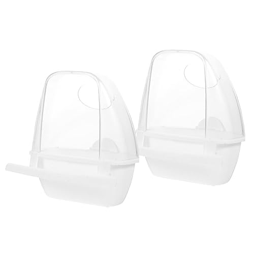 POPETPOP Vogelfütterer 2pcs transparente Cage Feeder Vogel Lebensmittel transparente Plastikfutterkasten Futter Für Vogelkäfige Futterstelle Für Papageien von POPETPOP