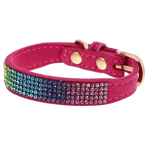 POPETPOP Haustierhalsband Mittlerer Kragen Blumen-welpenhalsband Katzenhalsband-Tracker Kragen Mit Bling-diamanten Bling-Diamant-katzenhalsband Für Hunde Samt Halskragen Tragbar von POPETPOP