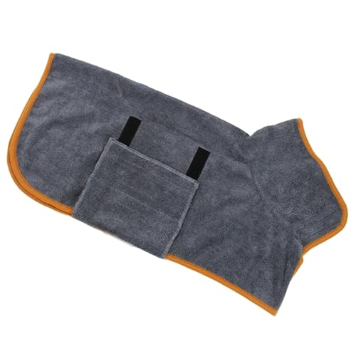 POPETPOP Welpenmantel schnell trocknendes Hundehandtuch Hundebecken Haustierreiniger Hundetuch Dog Towel Katzen Bademantel Geschmeidige Welpenkleidung Trockenmantel für Hunde Polyester Grey von POPETPOP