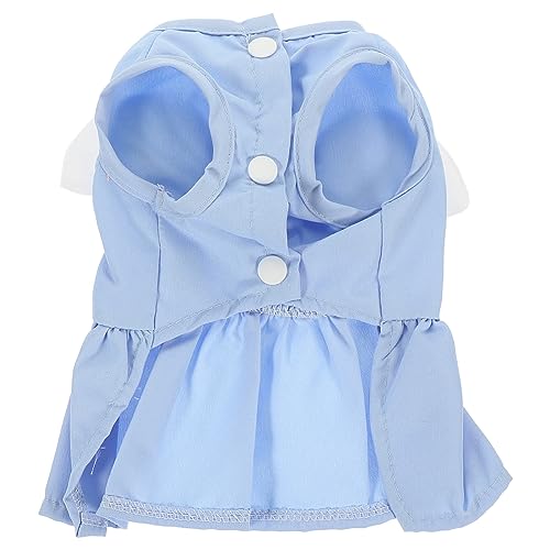 POPETPOP Windeln Hund Outfit Katze Kostüm Haustierkleid Welpenweste Welpenkleid Heimtierbedarf Welpen Weste Dackel Welpen-Shirt Dekorationen Haustiere Sky-Blue Baumwolle Polyester von POPETPOP