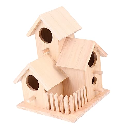 POPETPOP handgefertigtes Vogelnest Vogelhaus zum Aufhängen aus Holz Vogelhütte Bett Meise Bird House vögelhaus Zimmer Vogelnest Vögel Zubehör Modellieren das Vogelnest Ornamente Bambus von POPETPOP