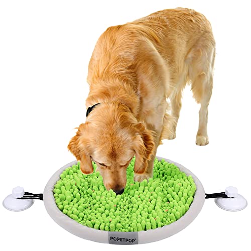 Schnüffelmatte für Hunde: waschbar mit Saugnäpfen Futter Futtermatte für große kleine Welpen Grün (16.5inch) von POPETPOP