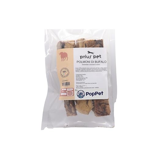 PRIUSPET, 100% natürliche, dehydrierte Büffel-Lunge, Snack/Leckerei für Hunde, natürliche glutenfreie Prämien, Barf Leckerbissen, 100 g von POPPET