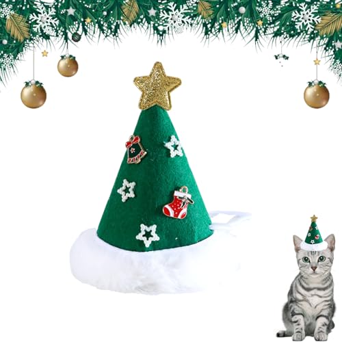 Hunde Weihnachtsmütze Katzen Hund Santa Mütze Haustier Mütze Kappe Weihnachts Hut Katzenkostüm Weihnachten Set Kleine Hund Weihnachten Outfit von PORUPAEL