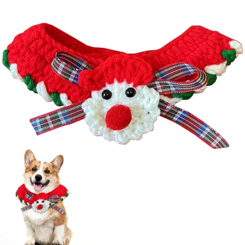 Hundehalsband Weihnachten Gestrickt Haustier Halsband Bandana Hundehalsband Hundehalstuch Katzenhalsband Katzen Hunde Weihnachtskostüm Weihnachten Dekoration von PORUPAEL