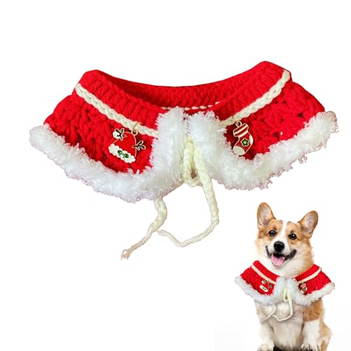 Hundehalsband Weihnachten Gestrickt Haustier Halsband Bandana Hundehalsband Hundehalstuch Katzenhalsband Katzen Hunde Weihnachtskostüm Weihnachten Dekoration von PORUPAEL