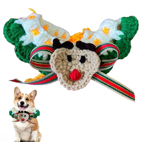 Hundehalsband Weihnachten Gestrickt Haustier Halsband Bandana Hundehalsband Hundehalstuch Katzenhalsband Katzen Hunde Weihnachtskostüm Weihnachten Dekoration von PORUPAEL