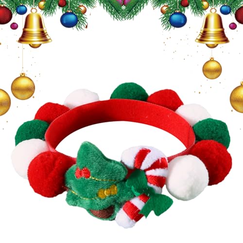 Hundehalsband Weihnachten Plüsch Haustier Halsband Bandana Hundehalsband Hundehalstuch Katzenhalsband Katzen Hunde Weihnachtskostüm Weihnachten Dekoration von PORUPAEL