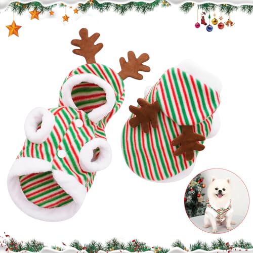 Hundemantel Weihnachten Hunde Weihnachtskostüm Hundebekleidung Winter Weich Katzen Kleidung Warme Hundejacke Hund Weihnachtskleidung Für Katzen Kleine Hunde Teddy Yorkshire Terrier Chihuahua von PORUPAEL