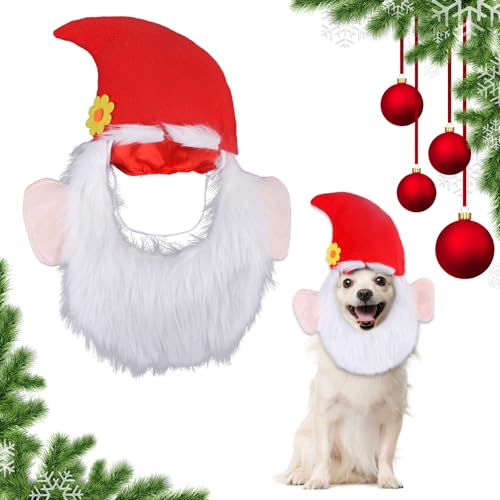 Verstellbare Weihnachtsmütze für Hundekatze, Weihnachtsmütze für Haustier, Nikolausmütze Haustier Weihnachtskostüm für Hunde und Katzen, für Weihnachtsfeier Neujahrsdekorationen (Rot-Weihnachtsmann) von PORUPAEL