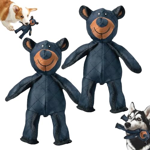 POTKFMN Unbreaka-Bear, Indestructible Dog Toys for Aggressive Chewers, Unbreakable Dog Chew Toys with Sound, Durable Robust Pet Plush Toy for Large Dogs (2PCS) von POTKFMN