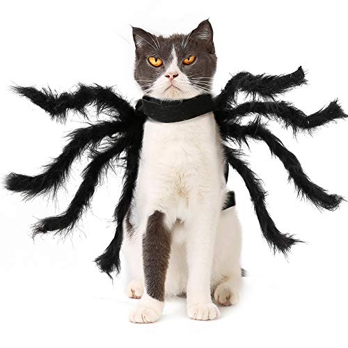 POTRUWE Halloween-Vogelspinne-Kostüme, Spinnen-Hundekostüm, Haustierkleidung, Cosplay, Haustierkostüme, Plüschkatze, Spinnen-Outfit, Hund, Lustiges (M (Halsumfang: 30–40 cm, von POTRUWE