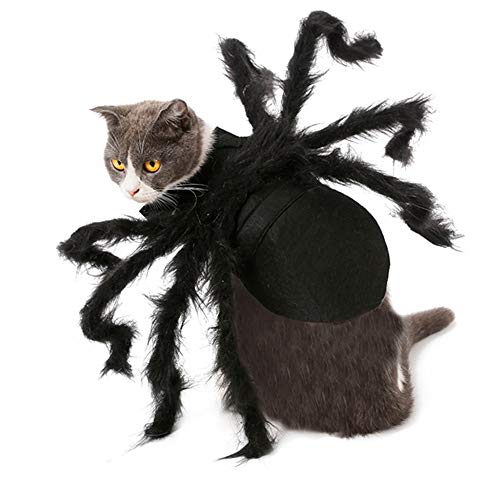 POTRUWE Halloween-Vogelspinne-Kostüme, Spinnen-Hundekostüm, Haustierkleidung, Cosplay, Haustierkostüme, Plüschkatze, Spinnen-Outfit, Hund, Lustiges (S (Halsumfang: 20–32 cm, von POTRUWE