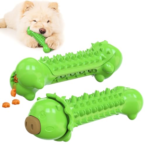 Kau- und Leckerli-Spenderspielzeug for Hunde mit drei Keksen, interaktives Hundeknochen-Puzzlespielzeug, verschleißfest und rutschfest, Leckerli-Spender/Zähneknirschen/Zähnereinigung/Nagspielzeug for von POVVFRTY