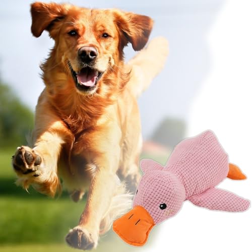 POVVFRTY Hundespielzeug 2024, beruhigende Ente, niedlich, keine Füllung, Hundespielzeug mit weichem Quietscher, beruhigende Ente, quietschendes Hundespielzeug für große und kleine Hunde, 550 (Farbe: von POVVFRTY