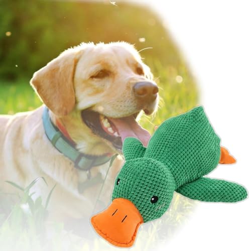 POVVFRTY Hundespielzeug 2024, beruhigende Ente, niedlich, keine Füllung, Hundespielzeug mit weichem Quietscher, beruhigende Ente, quietschendes Hundespielzeug für große und kleine Hunde, 550 (Farbe: von POVVFRTY