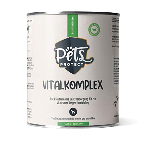 VITALKOMPLEX | All-In-One Futteraufwertung für Hunde | Futterzusatz aus Superfoods, Kräutern & Vitalstoffen | Liefert Vitamine, Mineralien, Proteine, Omega-3 | 500g Pulver | Deutsche Herstellung von POWERSTAR FOOD