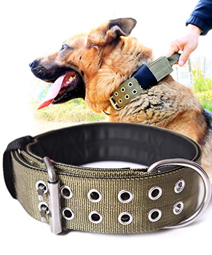 PP COLOR Hundehalsband für große Hunde – 5,1 cm breite Taktische Halsbänder mit Griff extra Hunderassen, Camouflage, strapazierfähig, 0,6 Dickes Welpenhalsband, K9 Nylon, Haustierhalsband L von PP COLOR