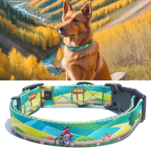 PP COLOR Hundehalsband für mittelgroße Hunde, hochwertig verarbeitet und hochwertig, für den täglichen Gebrauch, verstellbare Länge und Schnellverschluss-Schnalle, einzigartiges Design, 36,8–50,8 cm von PP COLOR