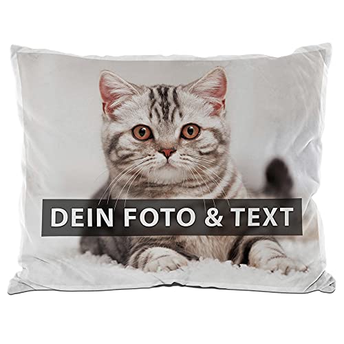 PR Print Royal Katzenbett selbst gestalten mit eigenem Foto - Ersatzkissen für Katzenbett - Geschenke für Katzenliebhaber, 65 x 55 cm I Personalisierbar von PR Print Royal