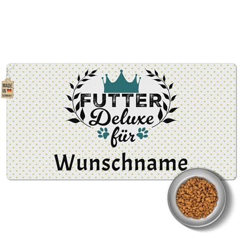 PR Print Royal Napfunterlage mit Name selbst gestalten - Futter-Deluxe - Futtermatte für Hunde & Katzen - Personalisierte Geschenkidee, Waschbar | 80 x 40 cm, rutschfest von PR Print Royal