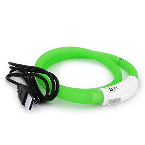 LED Hundehalsband in grün Leuchthalsband aufladbar per USB-C Halsband individuell kürzbar PRECORN von PRECORN