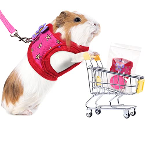 Preferhouse Handgefertigtes Geschirr für Hamster, Ratten, Leguan, Bartdrache, Baby-Frettchen, weich und verstellbar, Rosa / M von PREFERHOUSE