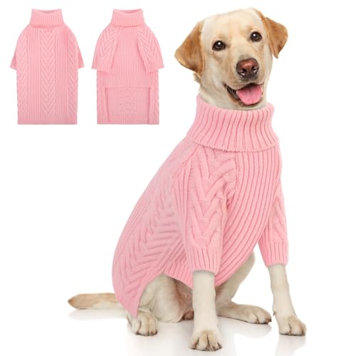 Preferhouse Hunde-Strickpullover für mittelgroße und große Hunde, Winter-Rollkragenpullover, warmer Haustier-Pullover, dickes Sweatshirt mit Beagle, Bulldogge, Husky, Golden Retriever, Labrador, von PREFERHOUSE