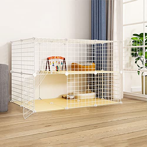 Große Katzenkäfiggehege Indoor-Katzenlaufstall DIY, Katzenkäfigträger, Katzengehege, Haustierlaufstall, mit Katzennest + Katzenhängematte + Haustiernapf + Katzentoilette + Leiter, für 1-3 Ka von PRESSLAY