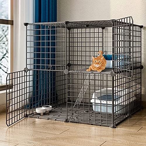 Katzenkäfig, Katzenkisten für Hauskatzen, Katzenzwinger, Laufstall für Katzen im Freien, DIY-Laufställe für Frettchen für den Innenbereich, Katzenhaus aus Metalldraht, langlebiges Haustierge von PRESSLAY