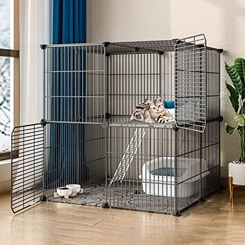 Katzenkäfig, Katzenkisten für Hauskatzen, Katzenzwinger, Laufstall für Katzen im Freien, DIY-Laufställe für Frettchen für den Innenbereich, Katzenhaus aus Metalldraht, langlebiges Haustierge von PRESSLAY